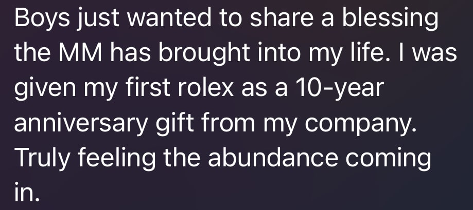 Blessing the MM brought